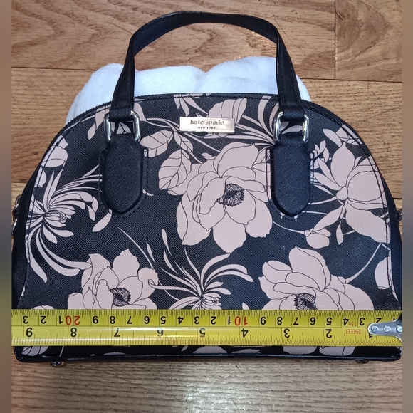 Kate Spade -  Black and Cream Floral Satchel - Picture 6 of 10